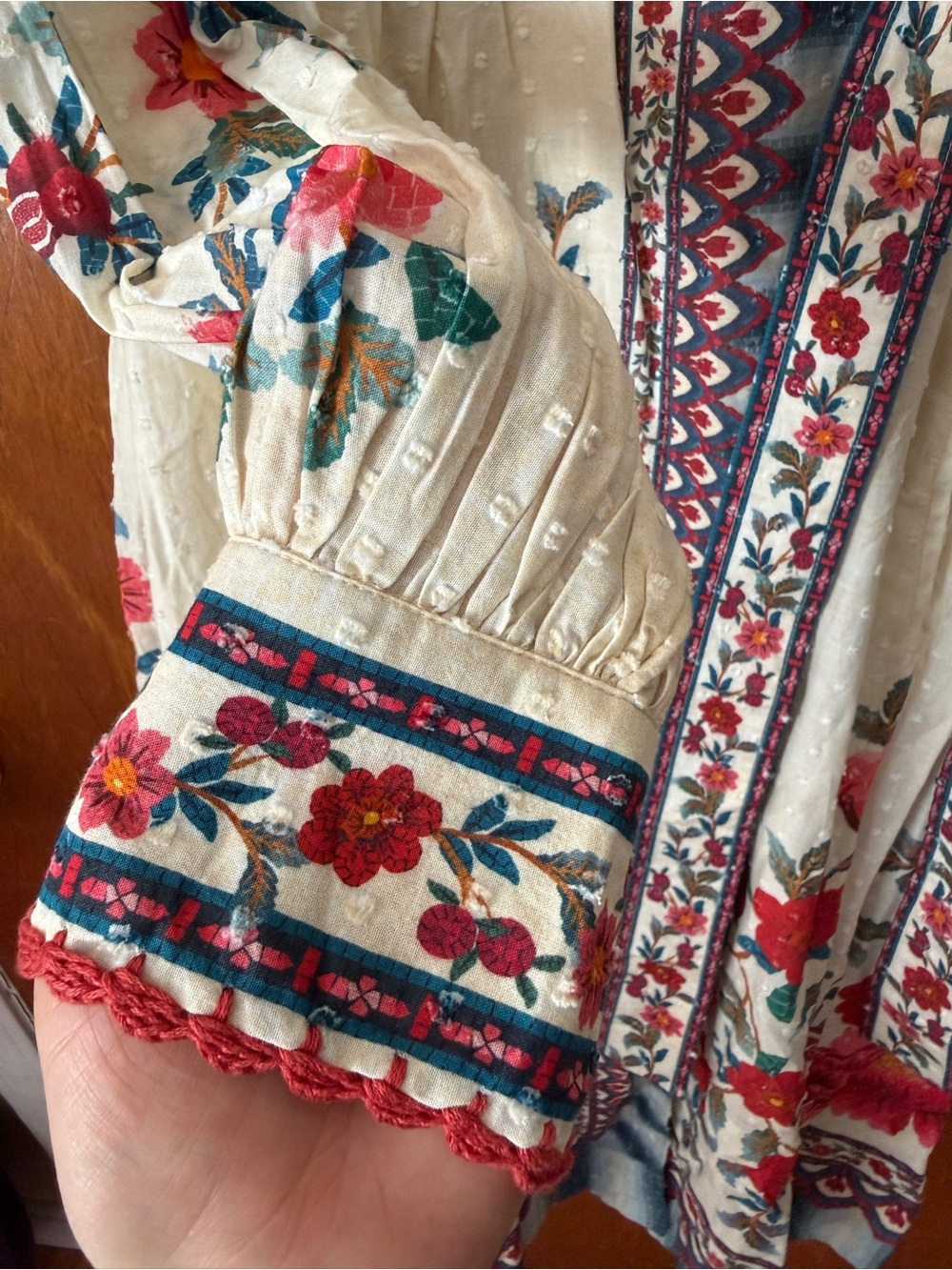 NWT FARM Rio Mosaic Garden Floral Midi Wrap Dress in Sand Multicolor - Size M - Picture 8 of 16